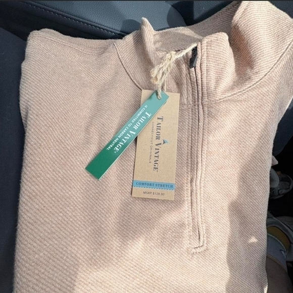 Tailor Vintage Other - Tailor Vintage Men's Tan Zip-Up Sweater